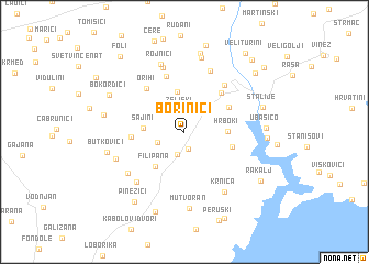 map of Borinići