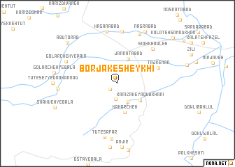 map of Borjak-e Sheykhī