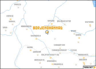 map of Borj-e Moḩammad