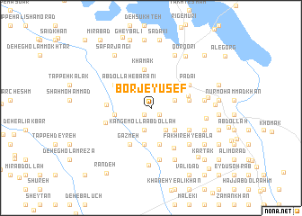 map of Borj-e Yūsef