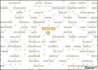 map of Borków