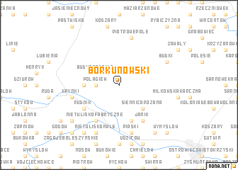 map of Bór Kunowski