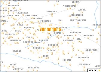 map of Bornāābād