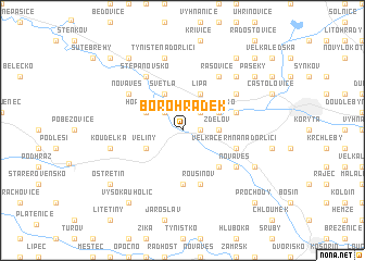 map of Borohrádek