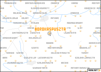 map of Borókáspuszta