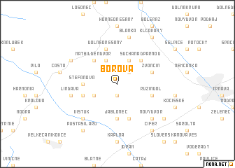 map of Borová