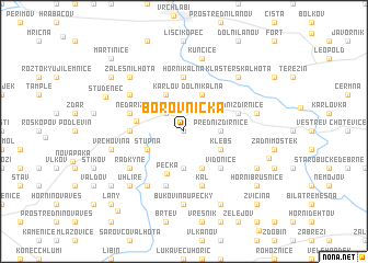 map of Borovnička