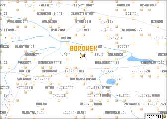 map of Borówek