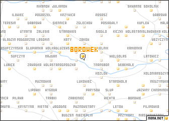 map of Borówek