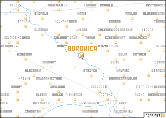 map of Borowica