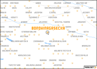 map of Borowina Gąsecka