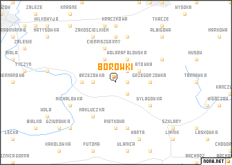 map of Borówki