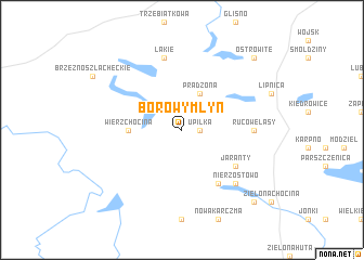 map of Borowy Młyn