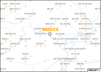 map of Boršice