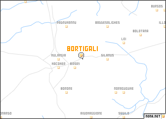 map of Bortigali