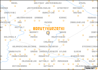 map of Boruty Kurzątki