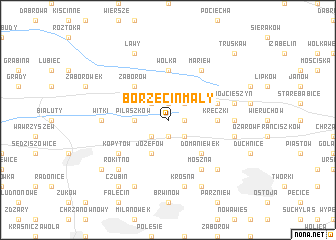 map of Borzęcin Mały