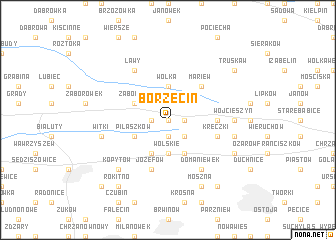 map of Borzęcin