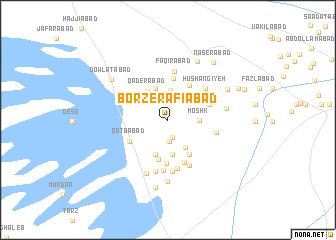 map of Borz-e Rafī‘ābād