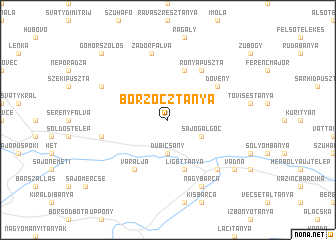 map of Borzócztanya