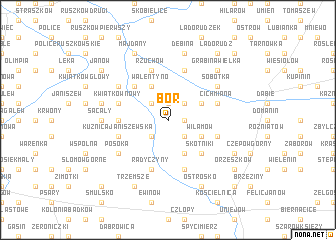 map of Bór