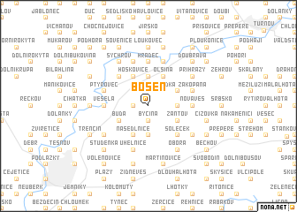 map of Boseň