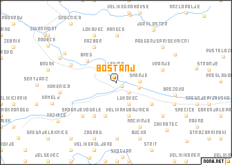 map of Boštanj