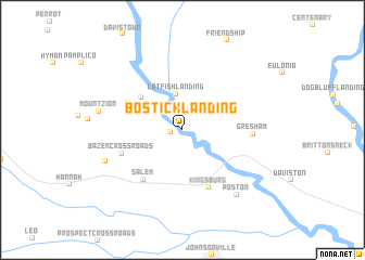 map of Bostick Landing