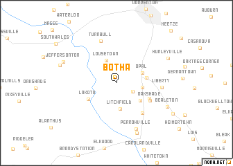 map of Botha