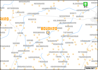 map of Bouakro