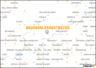 map of Bouhans-lès-Montbozon