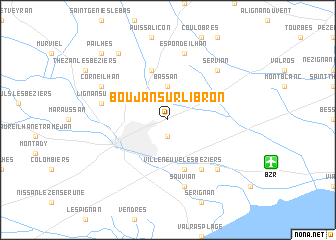 map of Boujan-sur-Libron