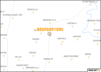 map of Boundary Oak