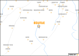 map of Boundé