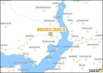 map of Bounkili Diola