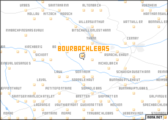 map of Bourbach-le-Bas