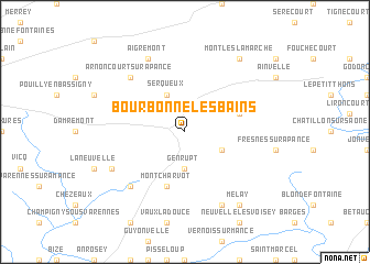 map of Bourbonne-les-Bains