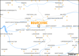 map of Bourcenac