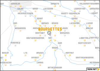 map of Bourdettes