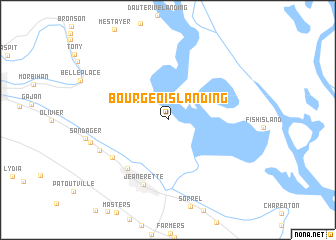 map of Bourgeois Landing