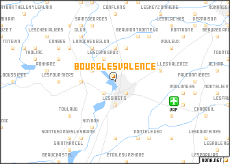 map of Bourg-lès-Valence