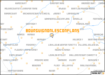 map of Bourguignon-lès-Conflans