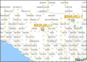 map of Bourjolly