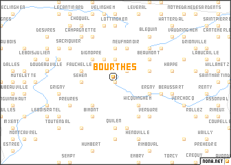 map of Bourthes