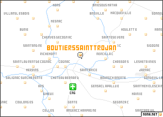 map of Boutiers-Saint-Trojan