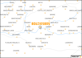 map of Bouziès Bas