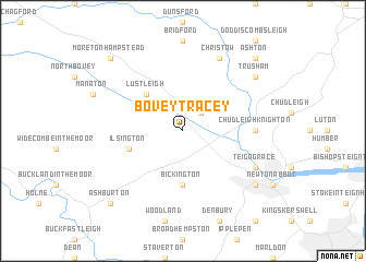 map of Bovey Tracey