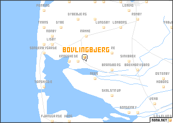 map of Bøvlingbjerg