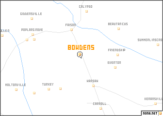 map of Bowdens