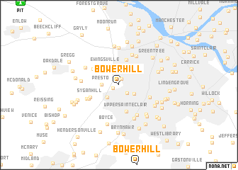 map of Bower Hill